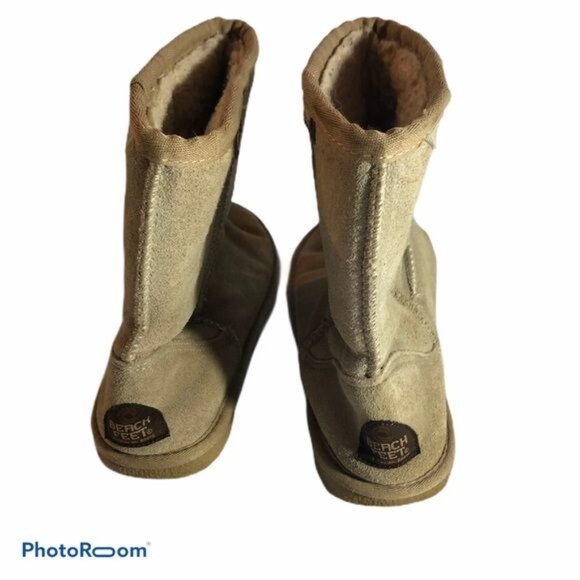 beach feet boots Tan cow suede upper wool lining size 8 women’s men's 5 READ - Picture 3 of 8